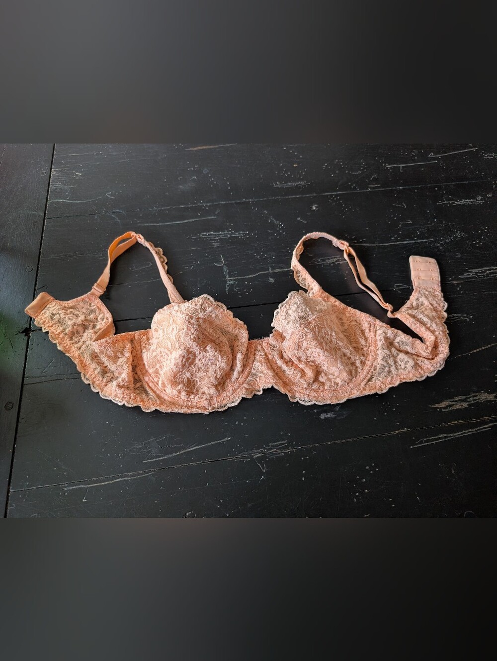 Victoria's Secret Coral Retired Balconette Floral Lace Underwire Bra Size 36C